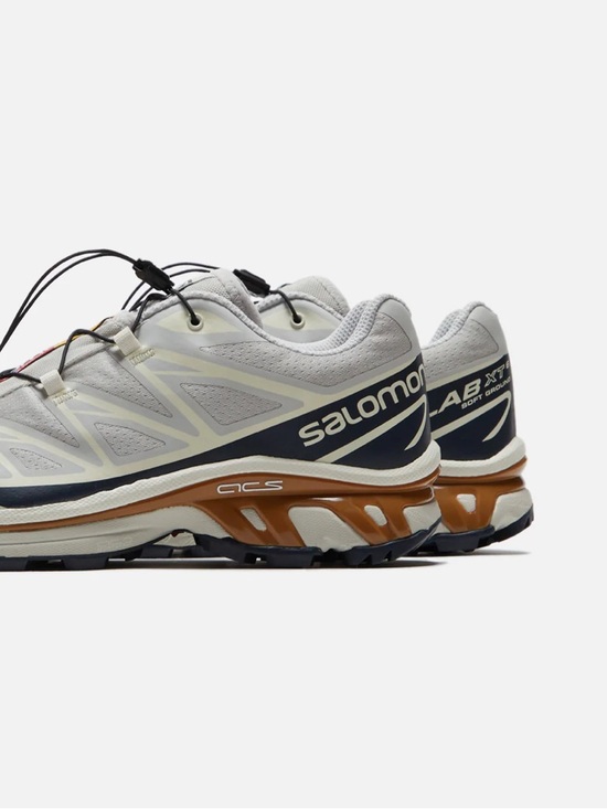 Salomon Shoes - Salomon XT-6 Trail Shoes in White, Navy & Brown
